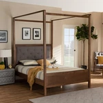Baxton Studio Natasha Modern And Contemporary Grey Fabric Upholstered Walnut. Fixed Price $558.92.