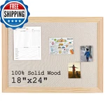 Linen Cork Bulletin Board, Wood Framed 18"X24" Self-healing Pin. Fixed Price $69.99.