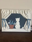 Hand Painted Cat Wall Plaque Cottage Core Mcm Usa 1984 Vtg Delightful Dimensions. Fixed Price $24.99.