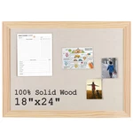 Linen Cork Bulletin Board 18"X24" Wood Frame Pin Memo Photo Display. Fixed Price $78.14.