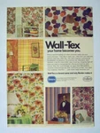 1974 Borden Wall-tex Wallpaper Covering Magazine Print Advertisement Page. Fixed Price $6.29.