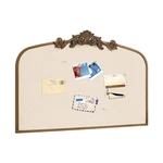 Vintage Arch Scalloped Rectangle Framed Pin Board Linen Display Bulletin Boar.... Fixed Price $151.29.