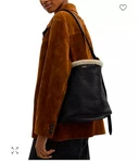 Coach Bleeker Bucket Bag Black Leather Shearling Cozy Winter Resort New Nwt. Fixed Price $174.99.