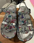Alegria Kleo Multi Color Mosaic Leather Adjustable Strap Sandals Size 8 Nwob. Fixed Price $37.00.