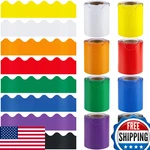 Elcoho 8 Rolls 262.4 Ft Scalloped Bulletin Board Borders Trim Assorted Colors. Fixed Price $44.30.