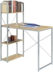 Modern 36" Office Workstation Desk With Storage Shelves - Light Oak Finish. Fixed Price $161.99.