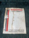 Hesston Farm Equipment Row Forage Head Operators Manual Owners Form 7782121. Fixed Price $15.00.
