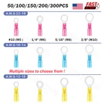 50/200PCS Marine Grade Heat Shrink Ring Connectors Insulated Crimp Terminals 24V. Fixed Price $37.47.