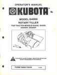 Kubota G4000 Rotary Tiller Operator's Manual For G3200 G4200H G5200H. Fixed Price $29.99.