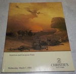 Christies American & European Prints 3/5/1986 Catalog Book Art. Fixed Price $13.87.