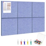 Large Cork Board 36"X24" 6-PACK Felt Wall Tiles W/pushpins Bulletin Gray-blue. Fixed Price $28.48.