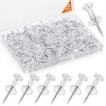 Dorbetar 200 Pcs Push Pins Tacks Thumb For Wall Clear Plastic Head Steel. Fixed Price $7.27.