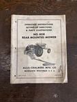 Allis-chalmers No. 80-R3 Rear Mounted Mower Operators & Parts Manual. Fixed Price $12.00.