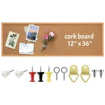 12X36 Inch Brown Framed Cork Bulletin Board Large Wall Mounted Message Pin. Fixed Price $53.55.
