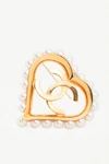 Pristine! Chanel 19K Gold-tone Faux-pearl-embellished Cc-heart Brooch. Fixed Price $1367.78.
