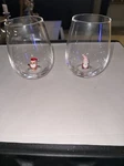 Creative Co-op Christmas Stemless Wine Glasses Set Of 2. Fixed Price $34.99.